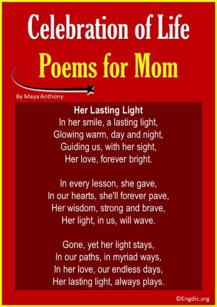 10 Best Celebration of Life Poems for Mom - EngDic