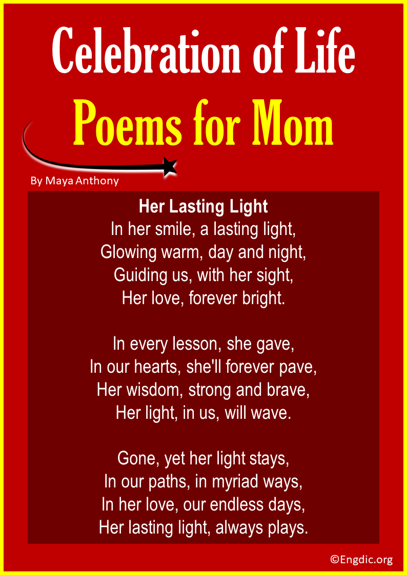 Celebration of Life Poems for Mom