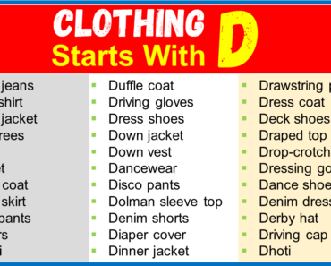 Clothing That Starts with D (Men, Women & Brands)