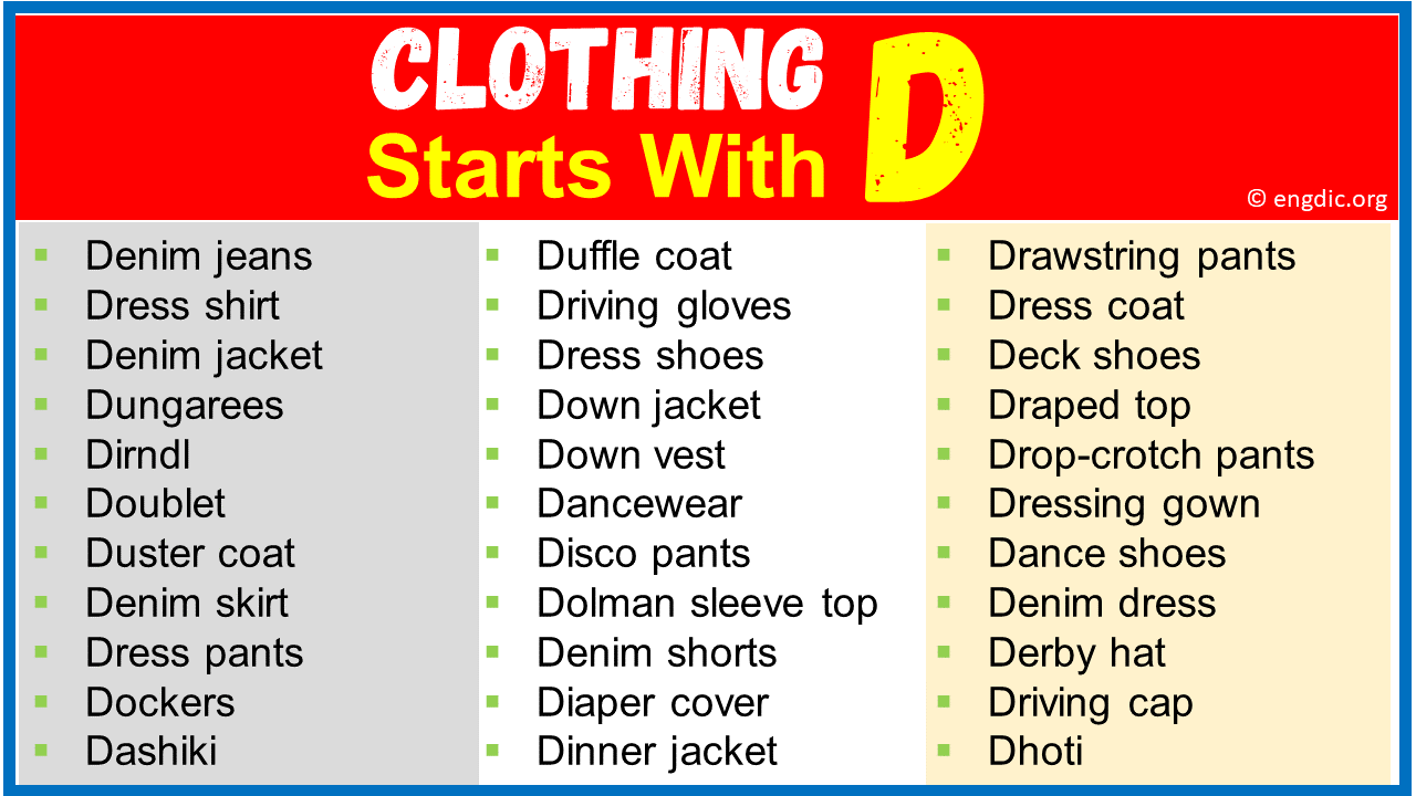 Clothing That Starts With D