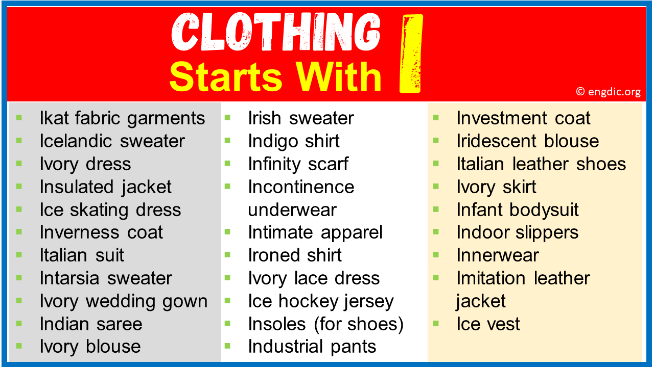 Clothing That Starts With I