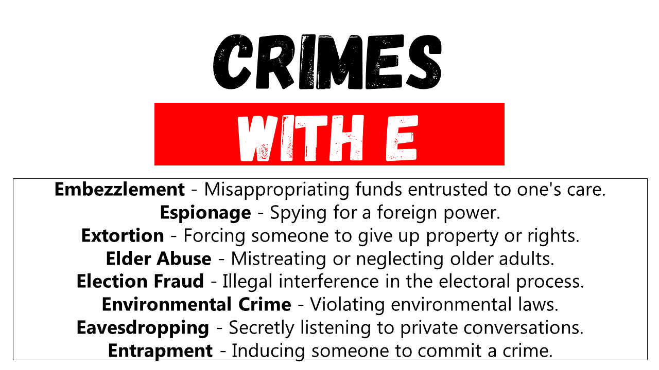 Crimes that Start with e