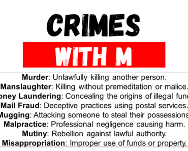 All Crimes that Start with M