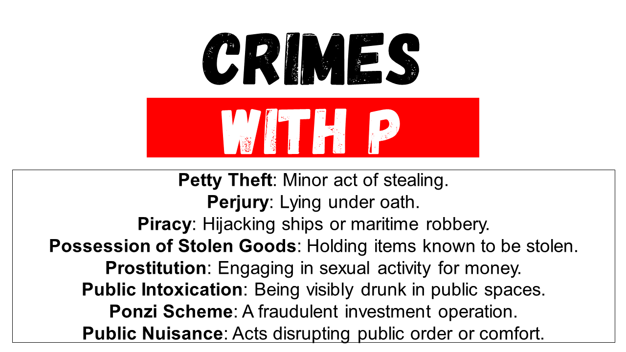 Crimes that Start with p