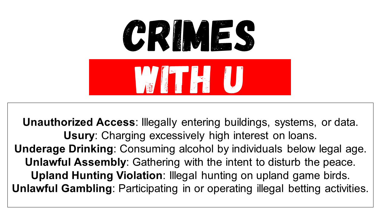 Crimes that Start with u
