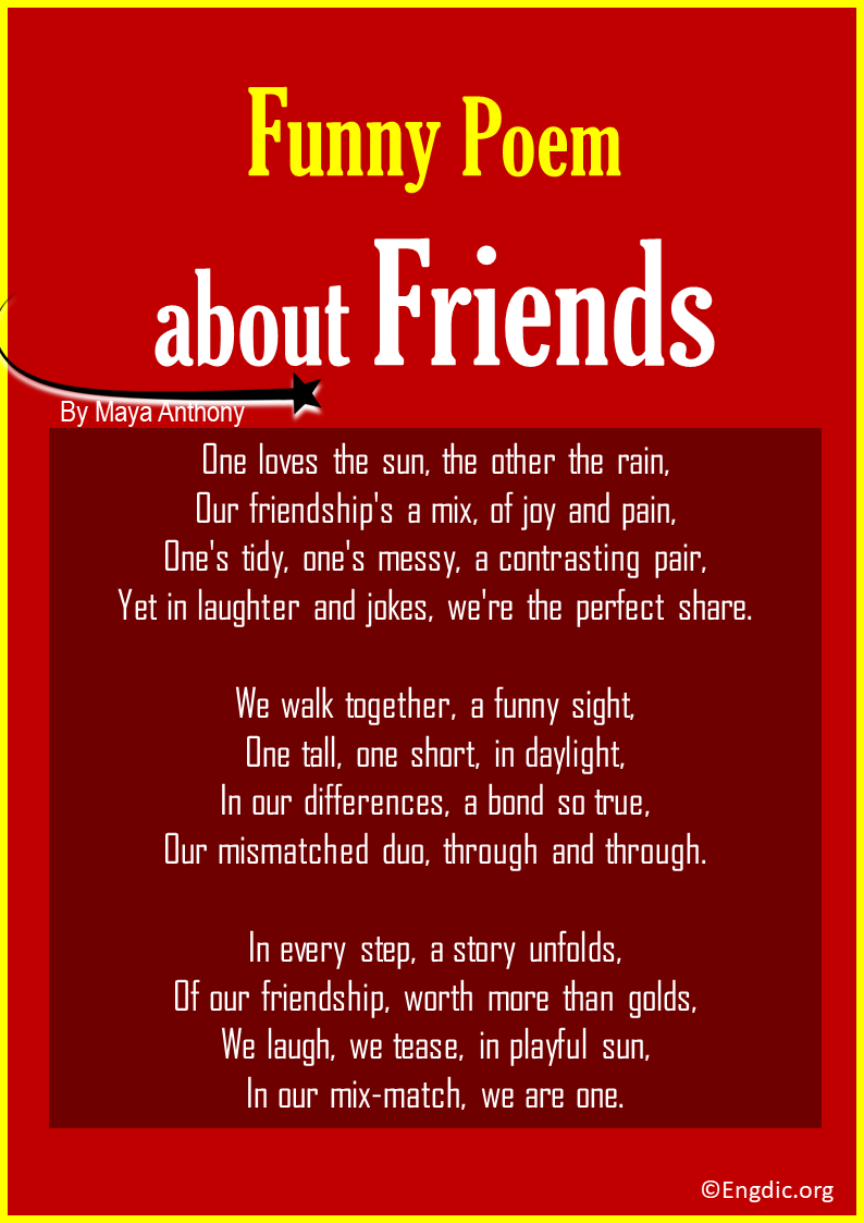 funny short poems about friendship