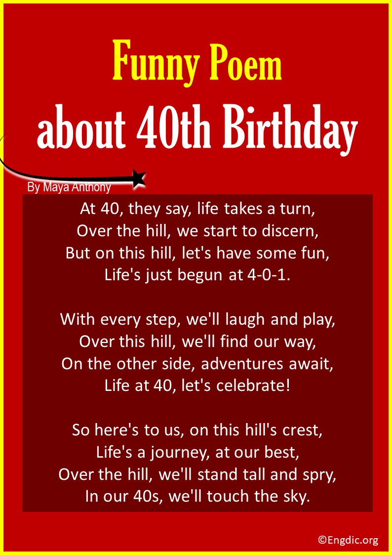 Funny Poems for 40th Birthday
