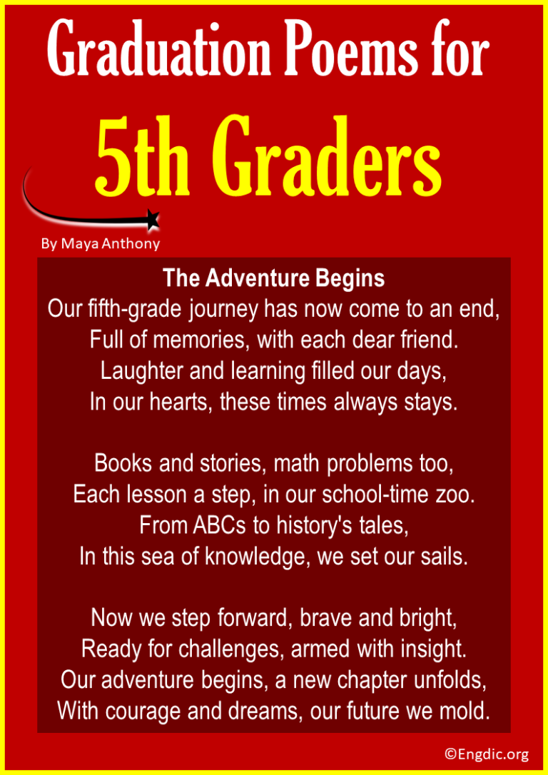 10 Best Graduation Poems for 5th Graders - EngDic