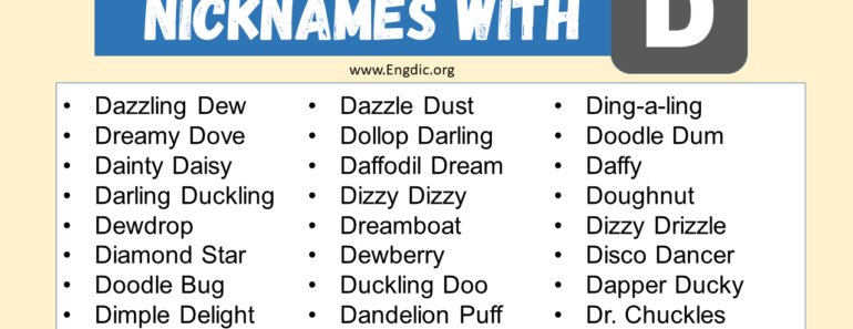 100 Best Nicknames That Start with D (Sweet & Funny)
