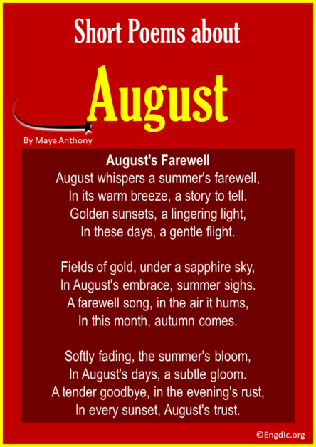 10 Best Short Poems about August - EngDic