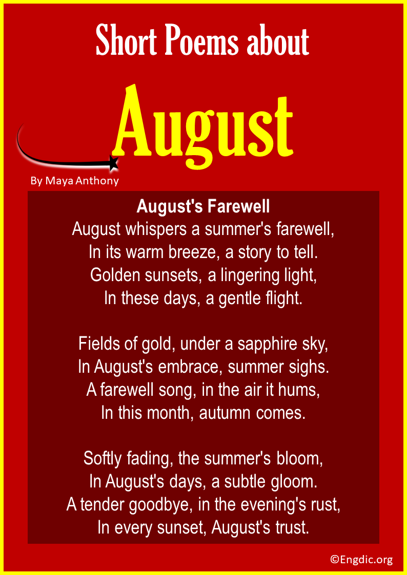 10 Best Short Poems About August - Engdic