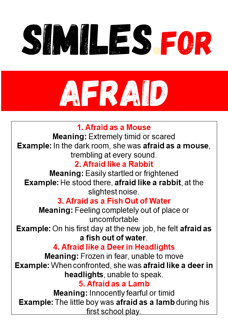 Similes for Afraid