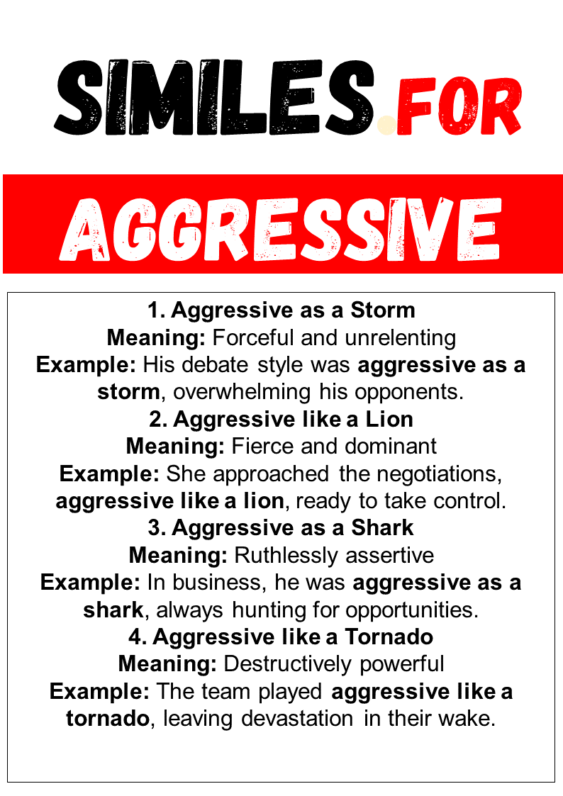 Similes for Aggressive