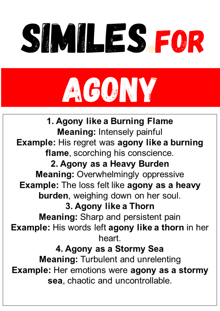 20 Best Similes for Agony (with Meanings and Examples) - EngDic