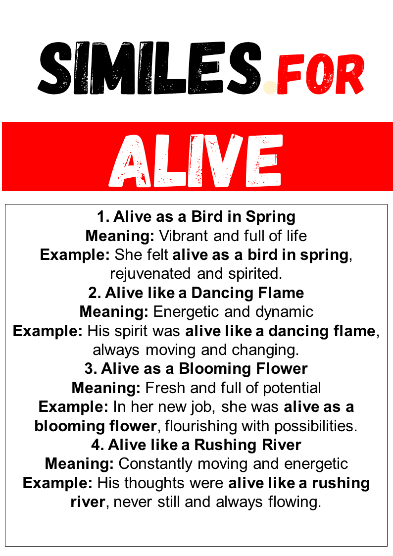 Similes for Alive