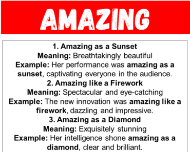 20 Best Similes for Amazing (with Meanings and Examples)