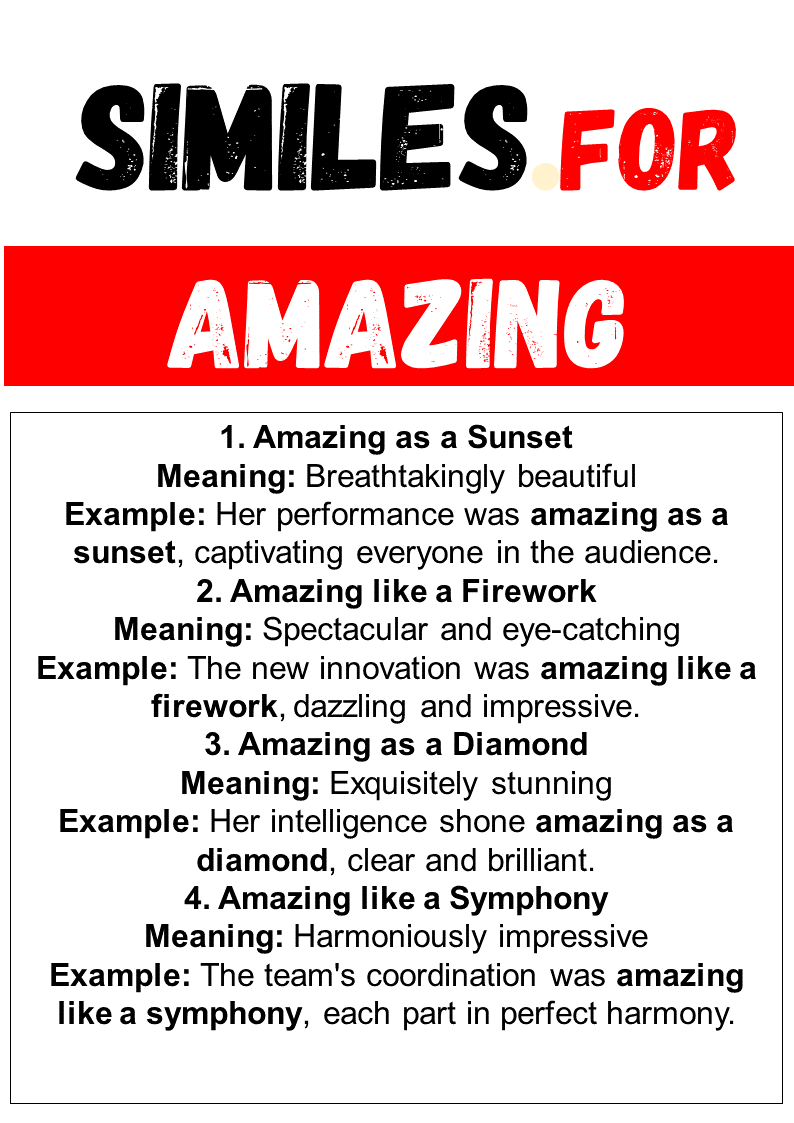 20 Best Similes for Amazing (with Meanings and Examples) - EngDic