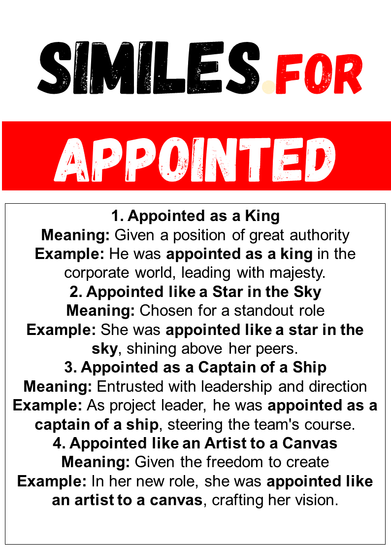 Similes for Appointed