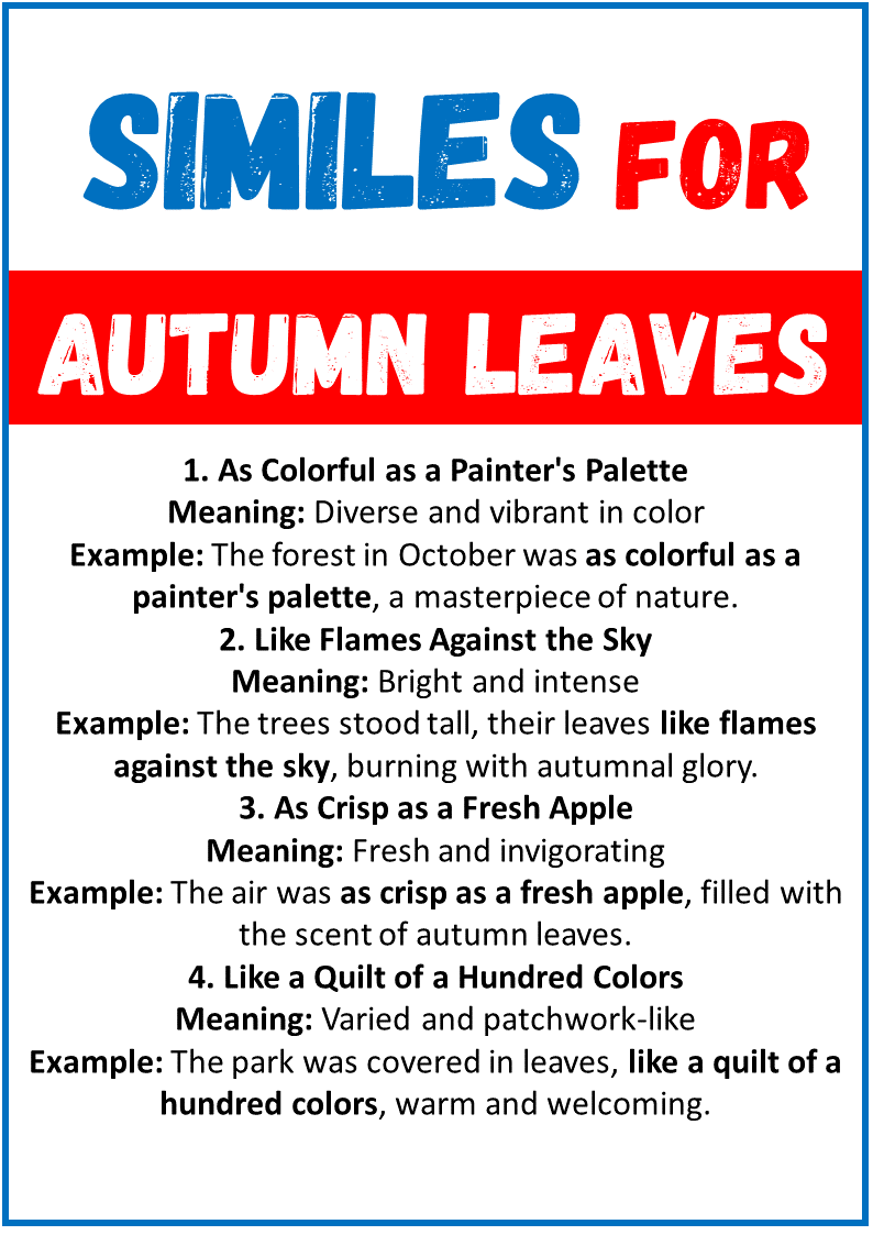 Similes for Autumn Leaves