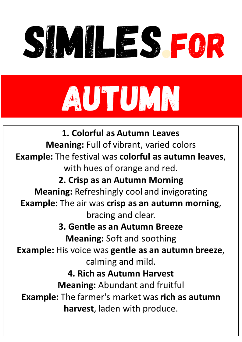 Similes for Autumn