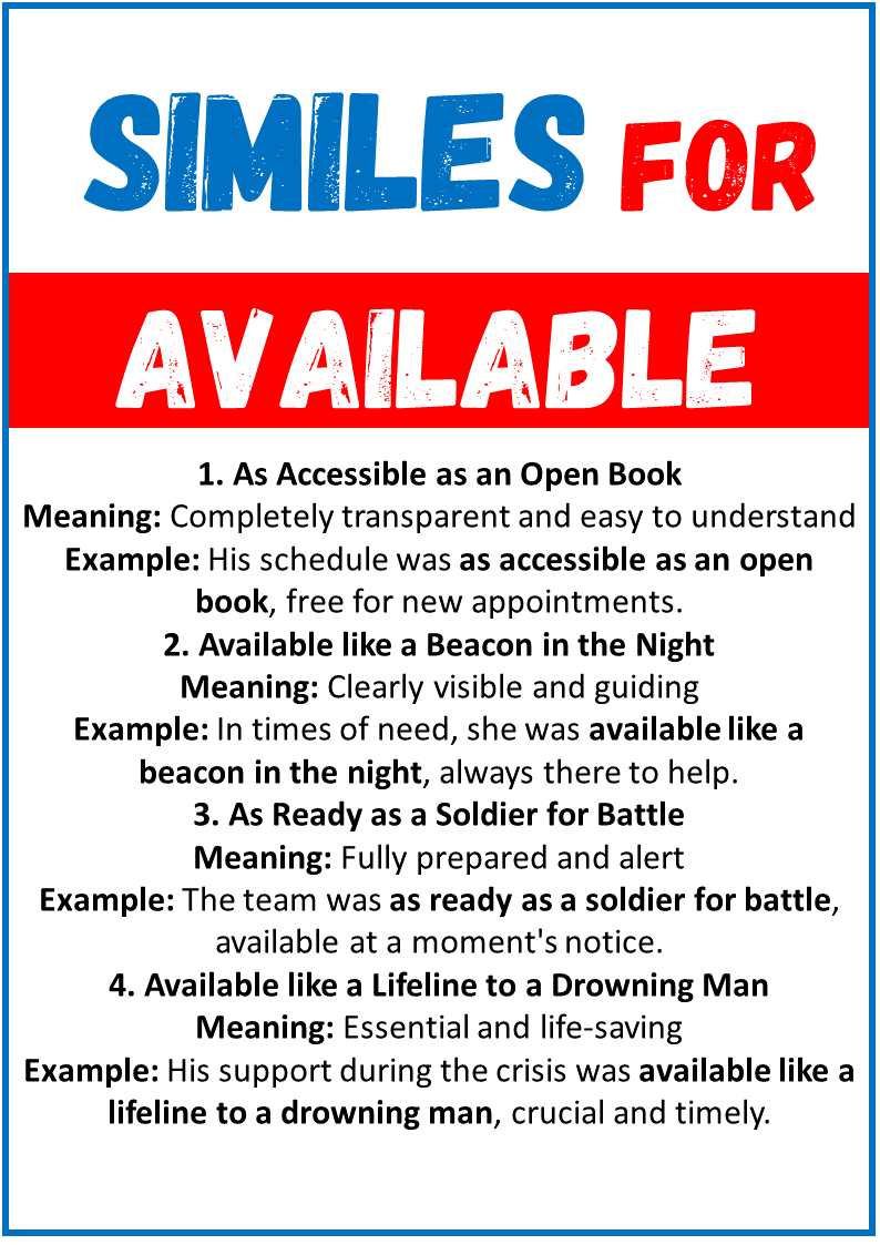 Similes for Available