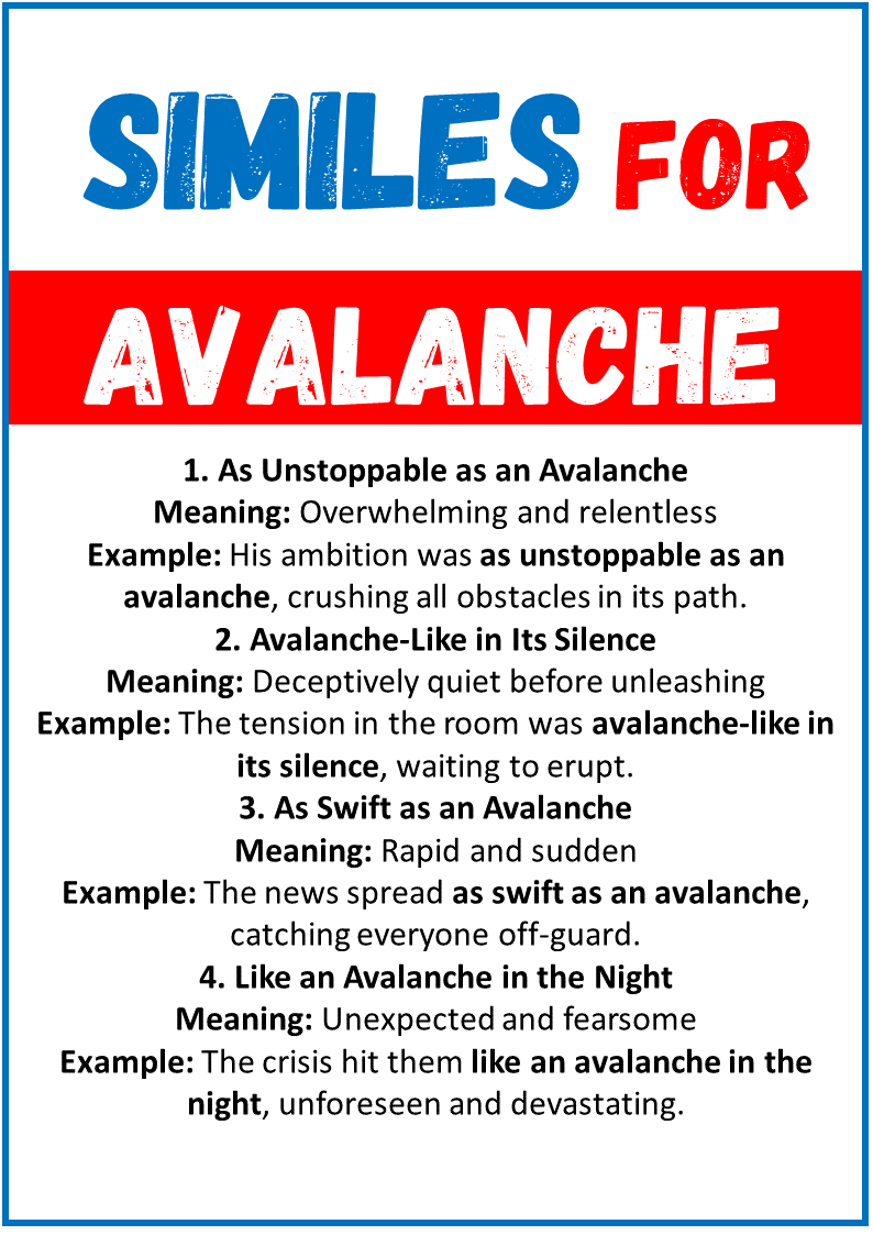 Similes for Avalanche