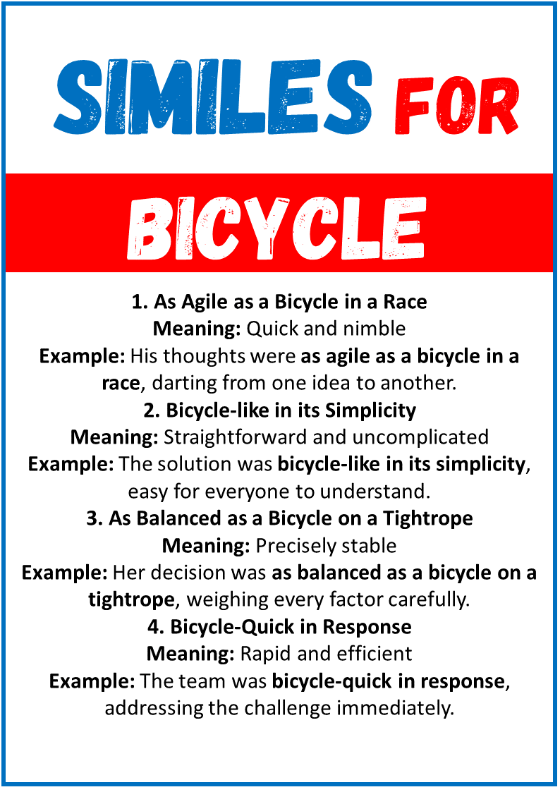 Similes for Bicycle