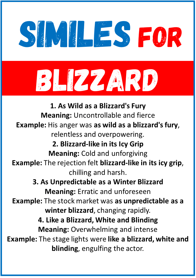 Similes for Blizzard