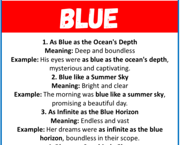 20 Best Similes for Blue (With Meanings & Examples)