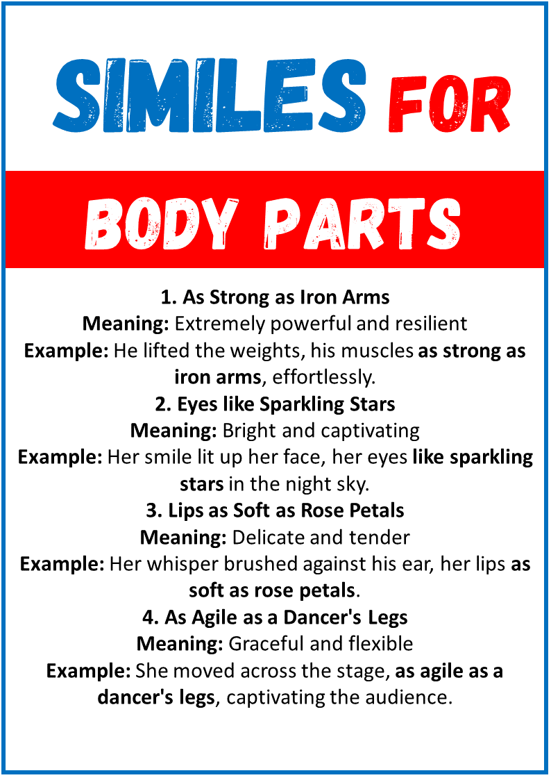 Similes for Body Parts