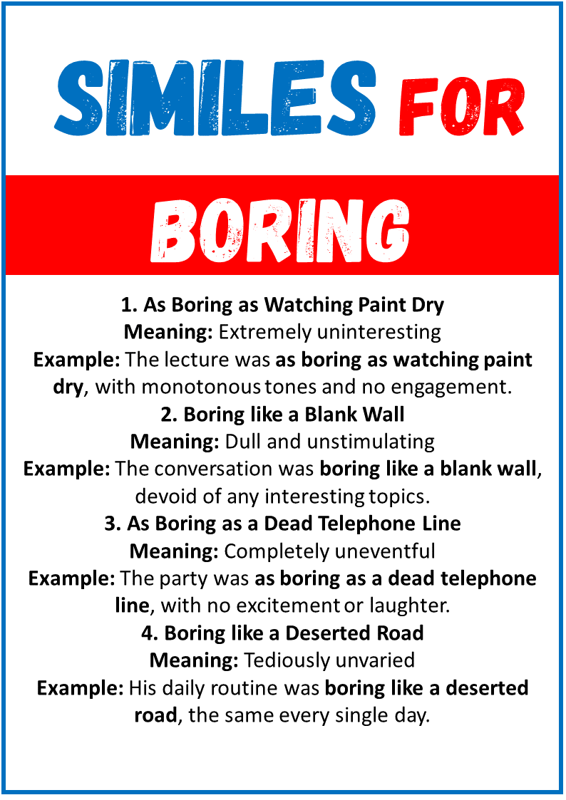 Similes for Boring
