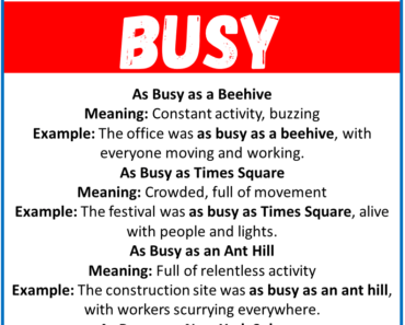 20 Best Similes for Busy (With Meanings & Examples)