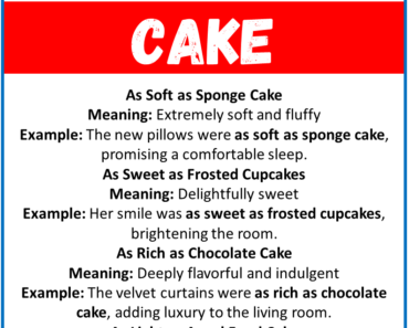 20 Best Similes for Cake (With Meanings & Examples)