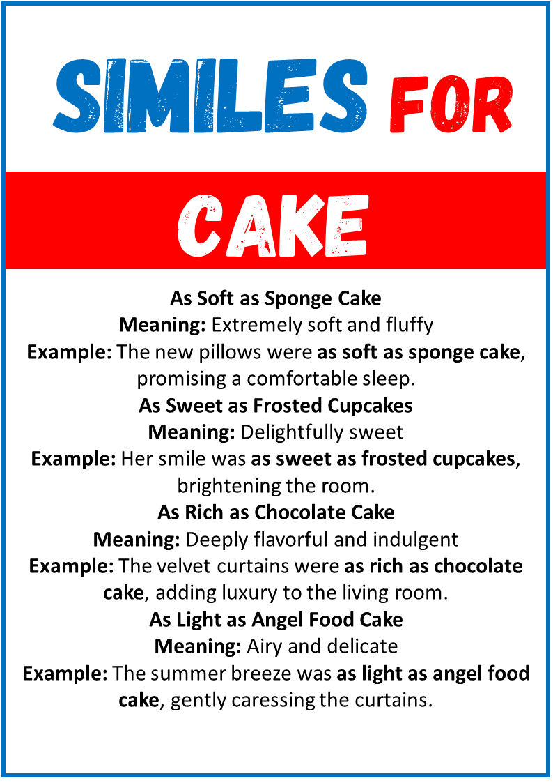 Similes for Cake