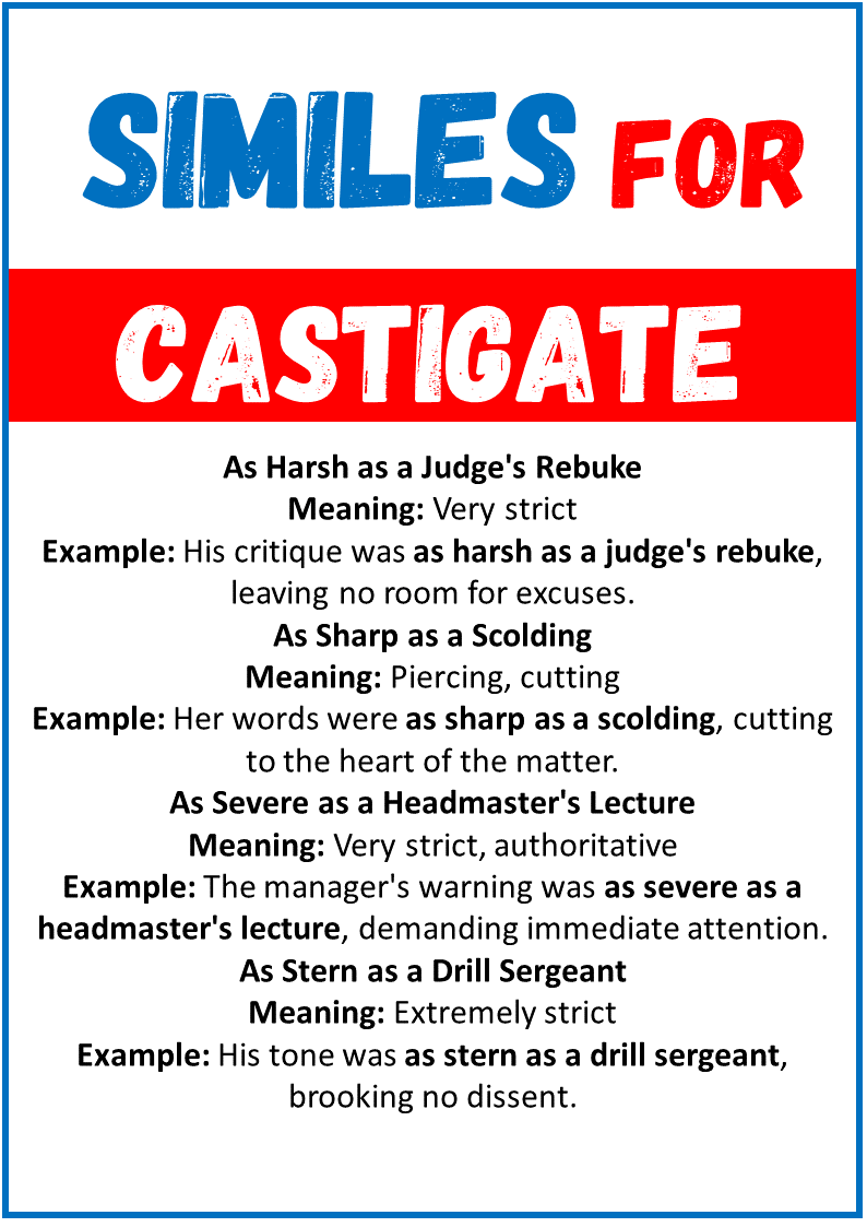 Similes for Castigate