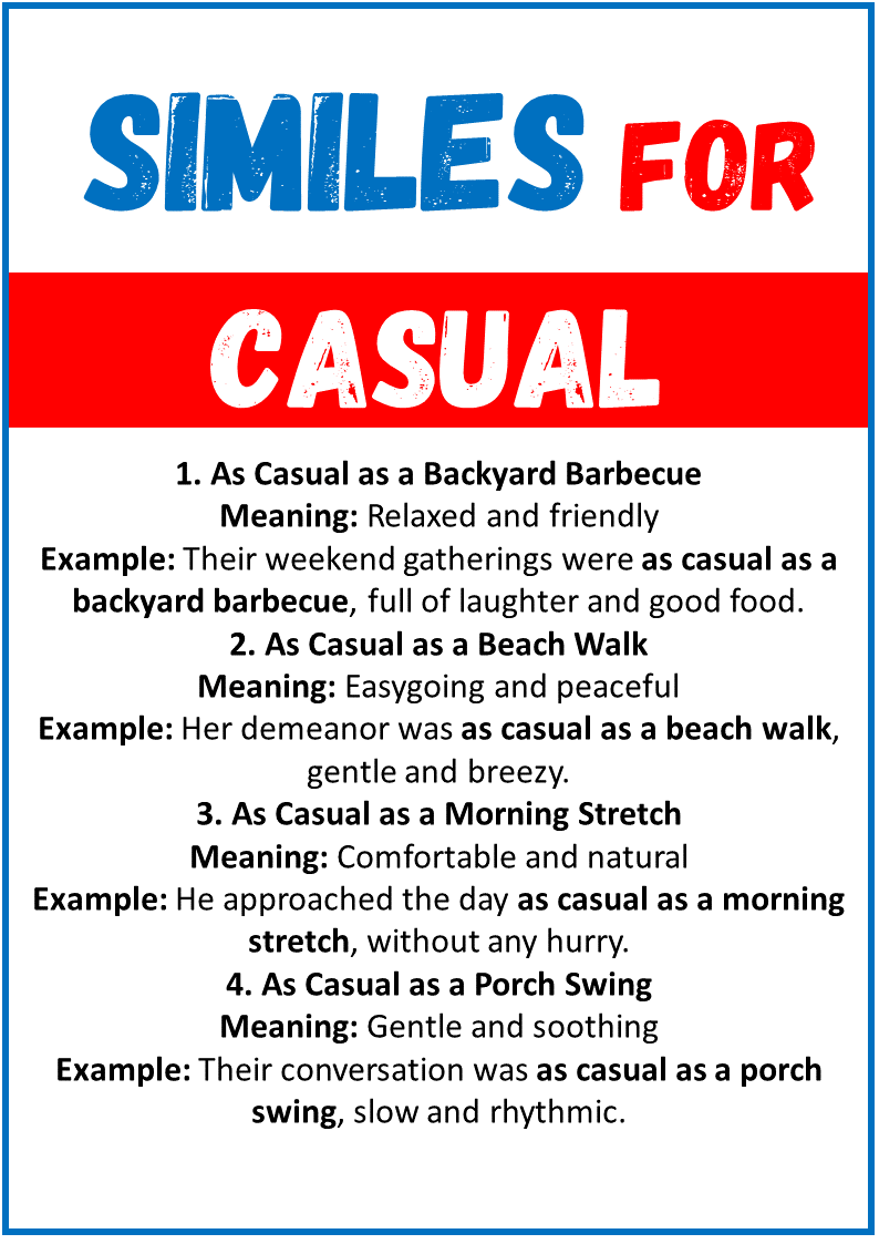 Similes for Casual