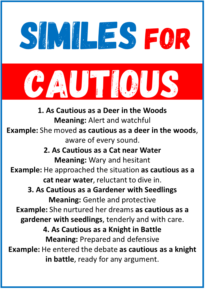 Similes for Cautious