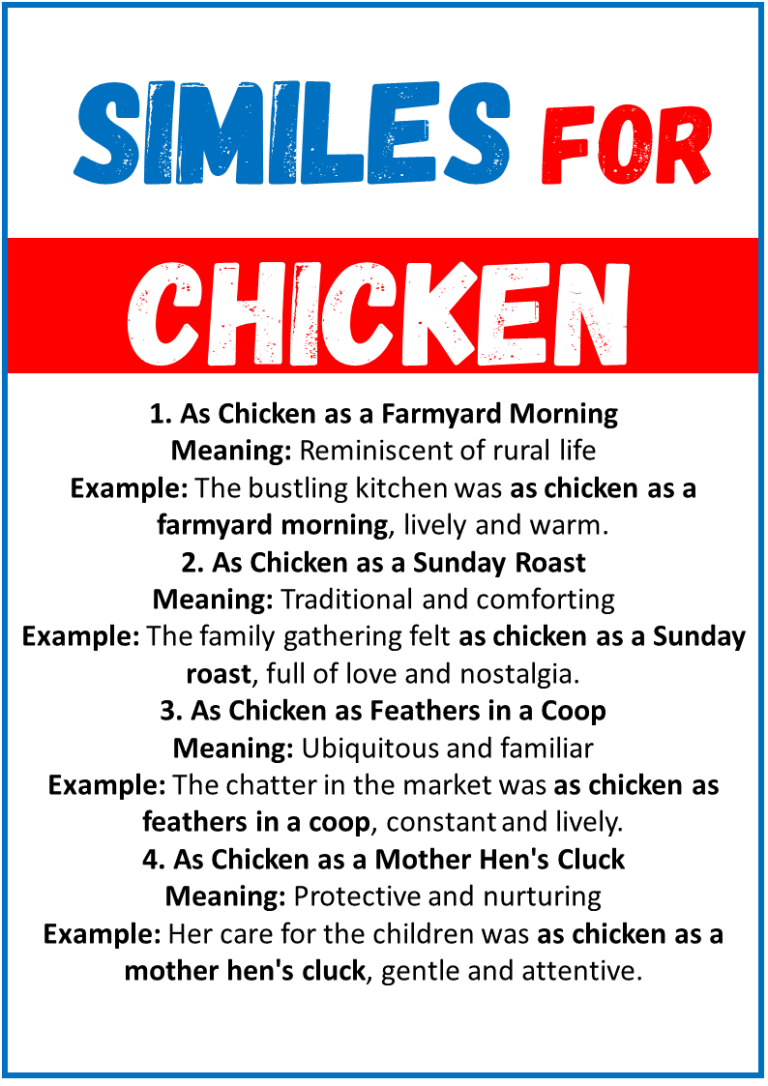 20 Best Similes for Chicken (With Meanings & Examples) EngDic