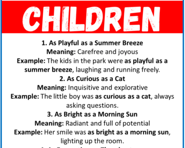 20 Best Similes for Children (With Meanings & Examples)