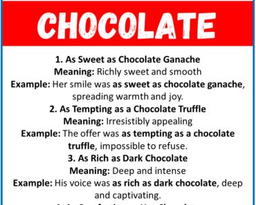20 Best Similes for Chocolate (With Meanings & Examples)