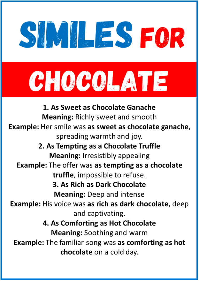 20 Best Similes for Chocolate (With Meanings & Examples) - EngDic