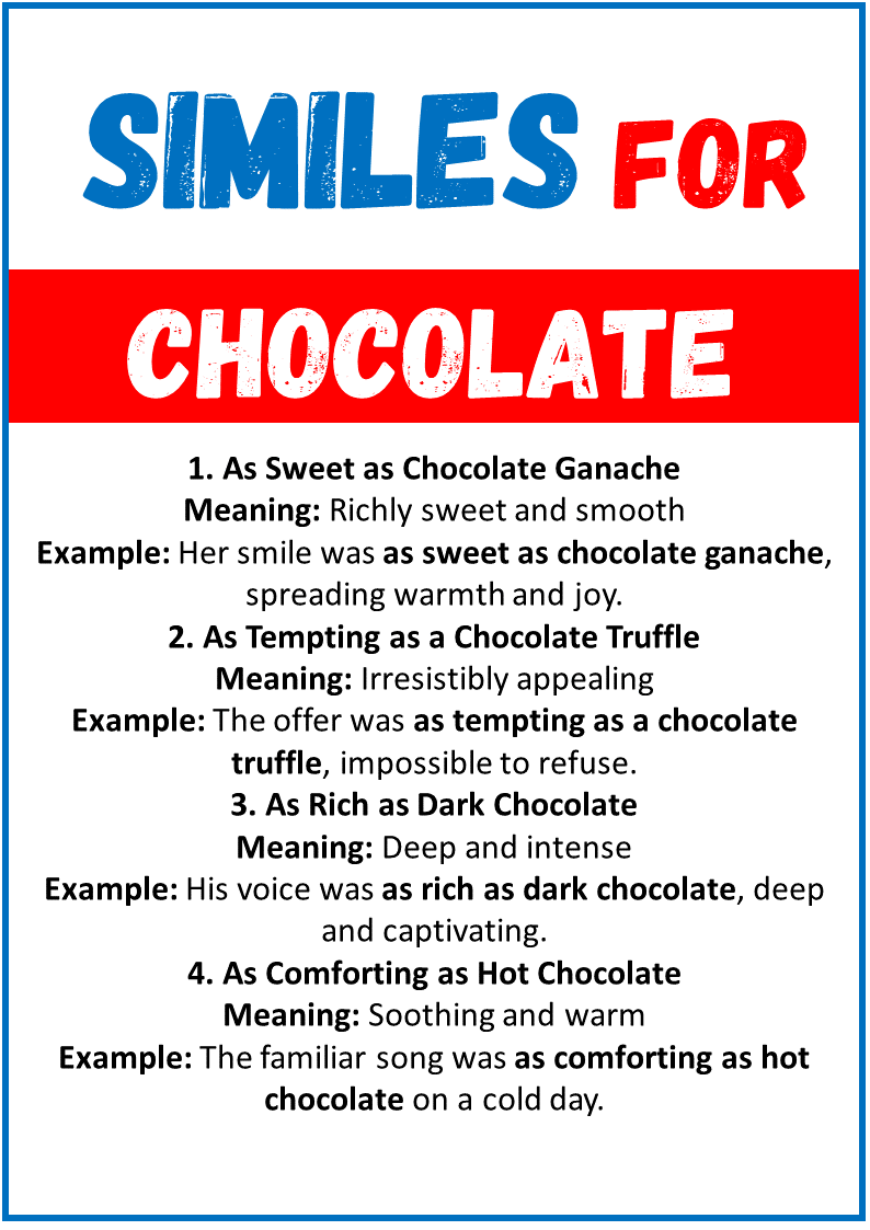 Similes for Chocolate