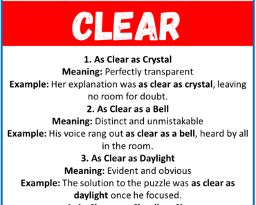 20 Best Similes for Clear (With Meanings & Examples)