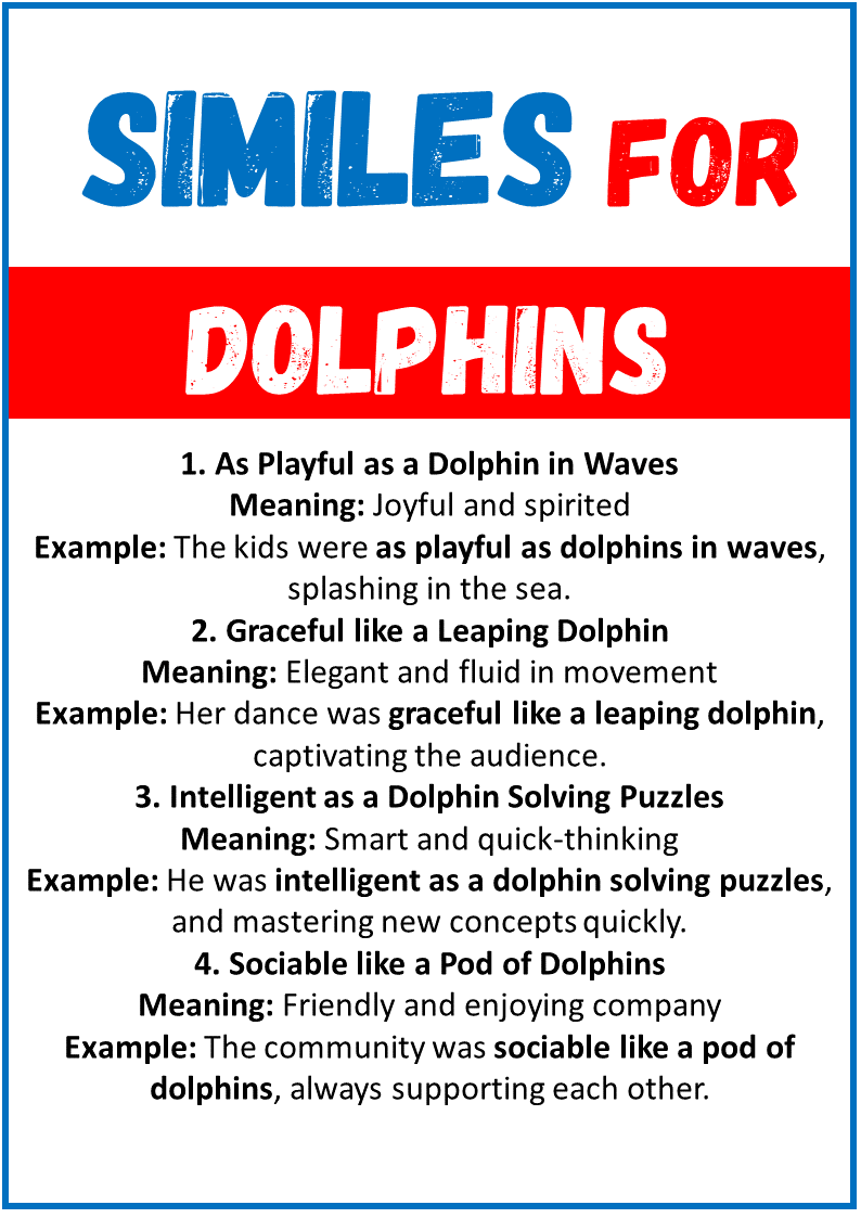 Similes for Dolphins