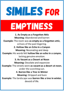 20 Best Similes for Emptiness (With Meanings & Examples) - EngDic