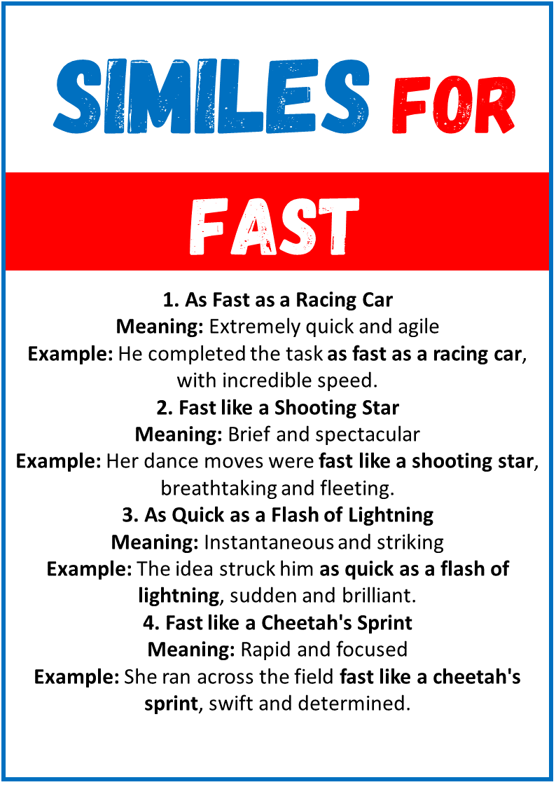 Similes for Fast