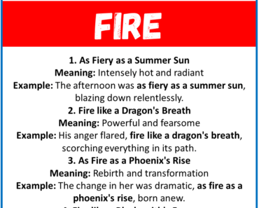 20 Best Similes for Fire (With Meanings & Examples)