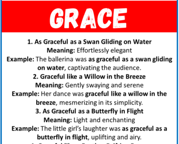 20 Best Similes for Grace (With Meanings & Examples)