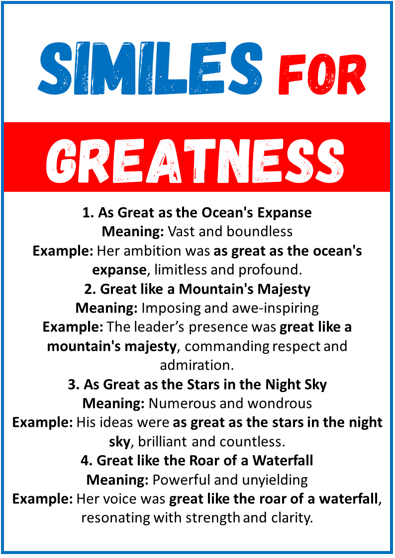 Similes for Greatness
