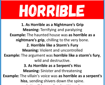 20 Best Similes for Horrible (With Meanings & Examples)